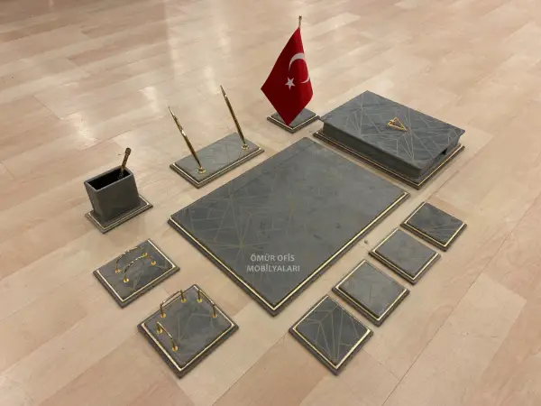 KADİFE VENEDİK SÜMEN TAKIMI 10 PARÇA - GRİ