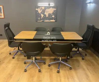 Piano Black Toplantı Masası 200x90 + Ceren