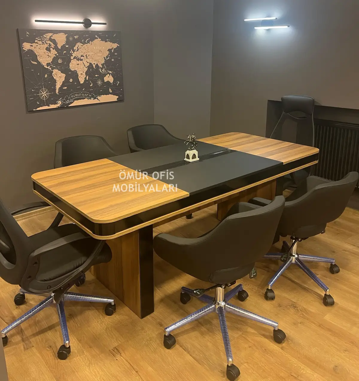 Piano Black Toplantı Masası 200x90 + Ceren