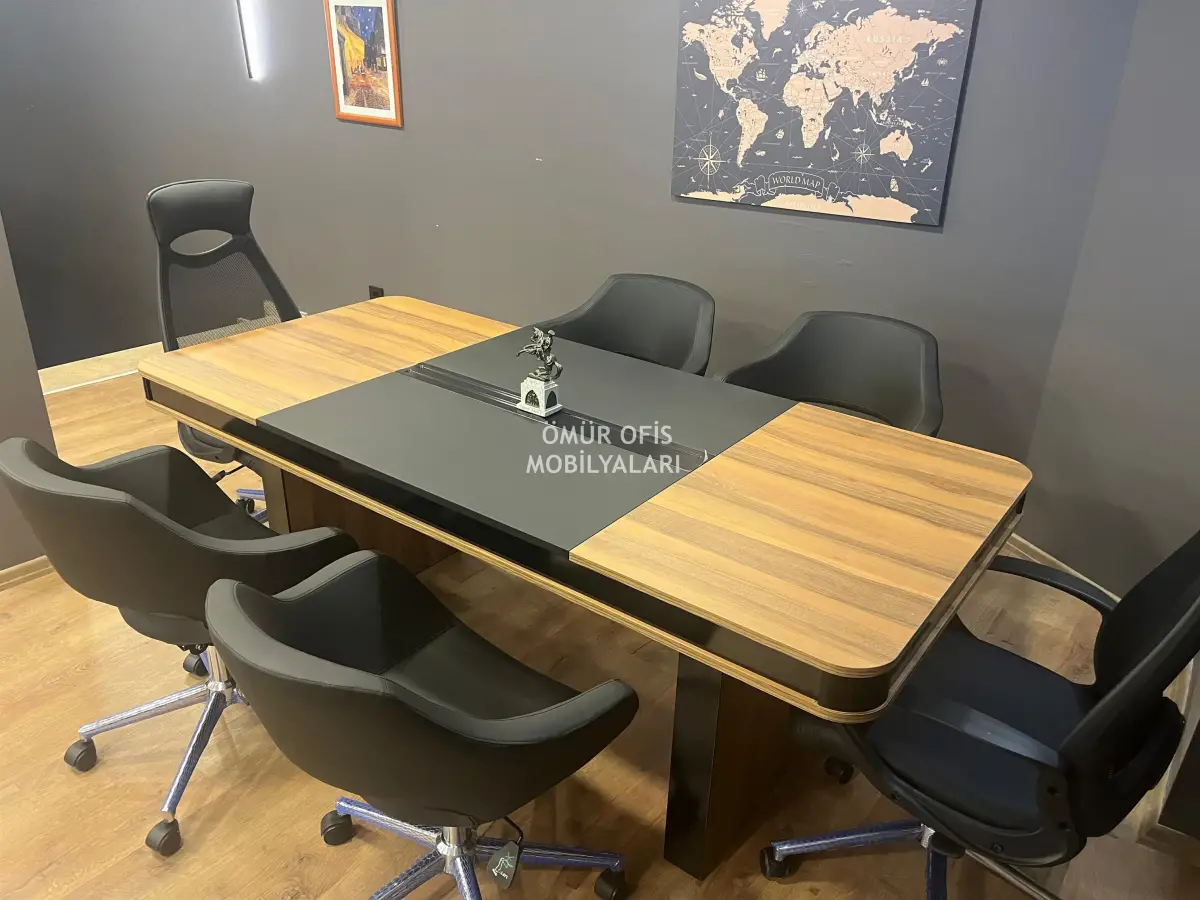 Piano Black Toplantı Masası 200x90 + Ceren